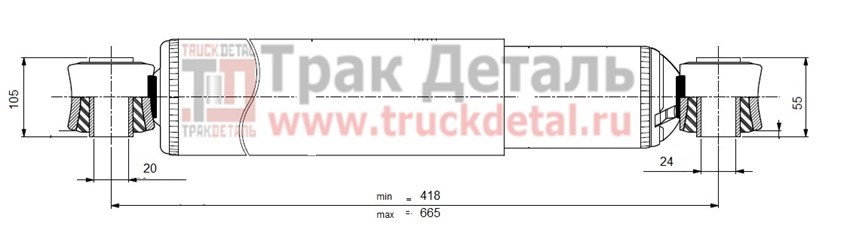 Амортизатор MAN TGX (перед) 